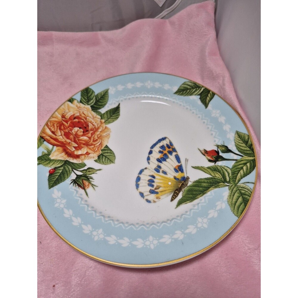 💥 NWT WILLIAMS-SONOMA Spring Garden Salad Plates bird Butterfly Set of 2 C - Picture 3 of 6